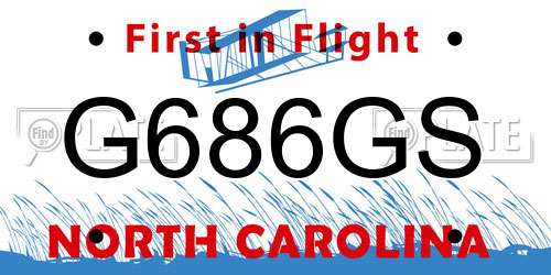 G686GS North Carolina License Plate
