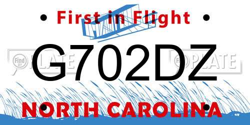 G702DZ North Carolina License Plate