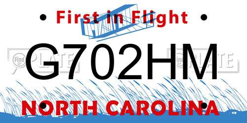 G702HM North Carolina License Plate