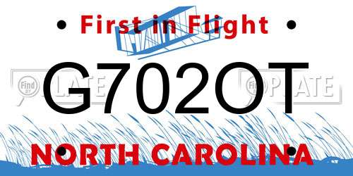 G702OT North Carolina License Plate