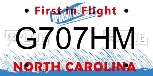 G707HM North Carolina License Plate
