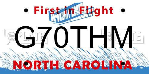 G70THM North Carolina License Plate