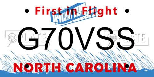 G70VSS North Carolina License Plate