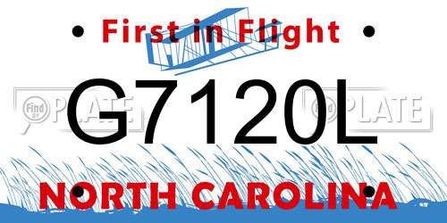 G7120L North Carolina License Plate