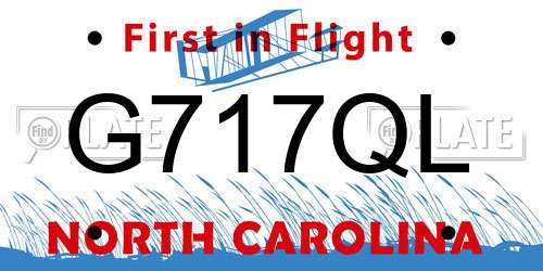 G717QL North Carolina License Plate