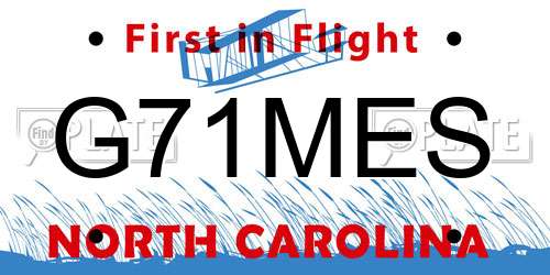 G71MES North Carolina License Plate