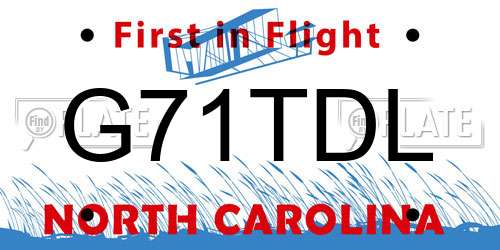 G71TDL North Carolina License Plate