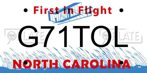 G71TOL North Carolina License Plate