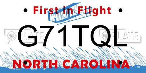 G71TQL North Carolina License Plate