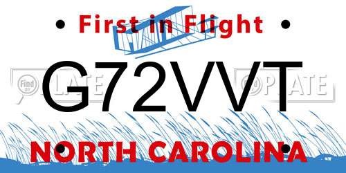 G72VVT North Carolina License Plate