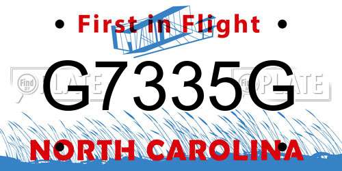G7335G North Carolina License Plate