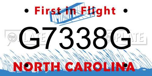 G7338G North Carolina License Plate