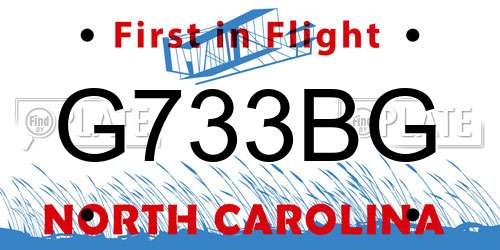 G733BG North Carolina License Plate