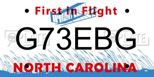 G73EBG North Carolina License Plate