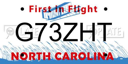 G73ZHT North Carolina License Plate