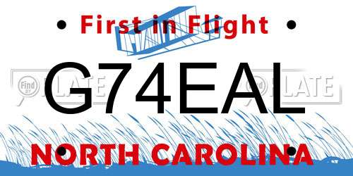 G74EAL North Carolina License Plate
