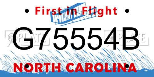 G75554B North Carolina License Plate
