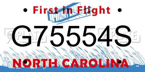 G75554S North Carolina License Plate