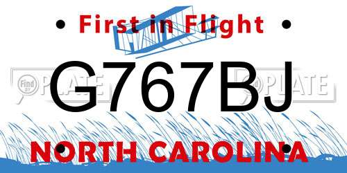G767BJ North Carolina License Plate