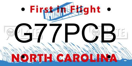 G77PCB North Carolina License Plate