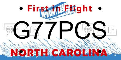 G77PCS North Carolina License Plate