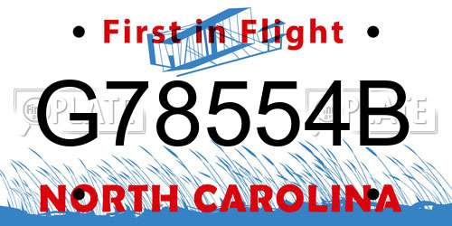 G78554B North Carolina License Plate