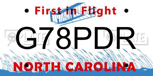 G78PDR North Carolina License Plate