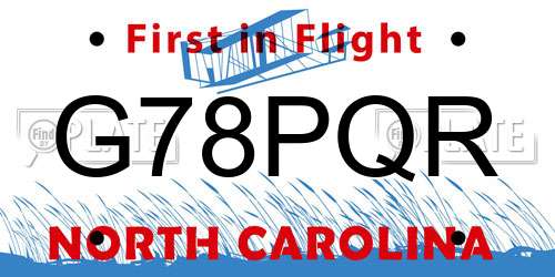 G78PQR North Carolina License Plate
