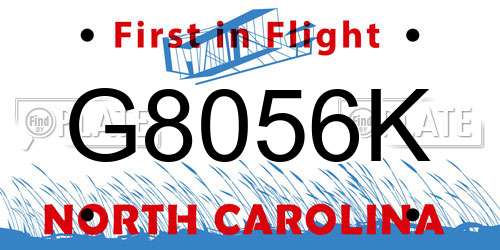 G8056K North Carolina License Plate