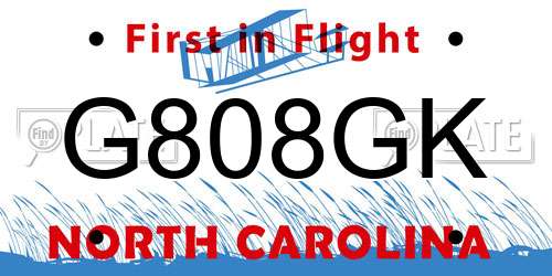 G808GK North Carolina License Plate