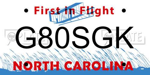 G80SGK North Carolina License Plate