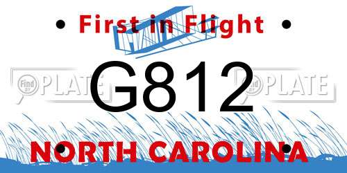 G812 North Carolina License Plate