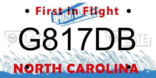 G817DB North Carolina License Plate
