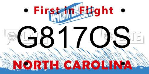 G817OS North Carolina License Plate