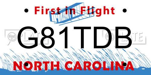 G81TDB North Carolina License Plate