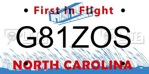G81ZOS North Carolina License Plate