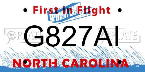 G827AI North Carolina License Plate