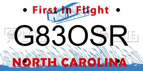 G83OSR North Carolina License Plate
