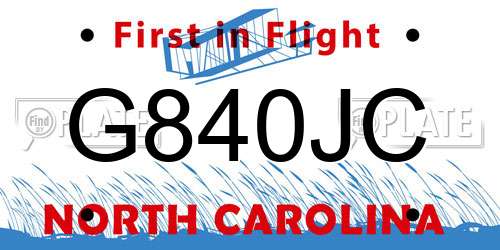G840JC North Carolina License Plate