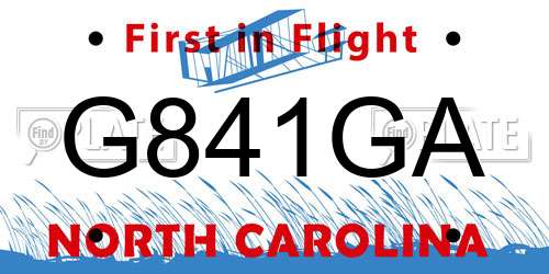 G841GA North Carolina License Plate