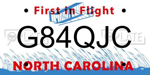 G84QJC North Carolina License Plate