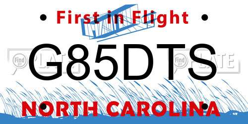G85DTS North Carolina License Plate