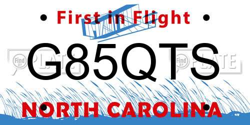 G85QTS North Carolina License Plate