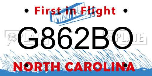 G862BO North Carolina License Plate