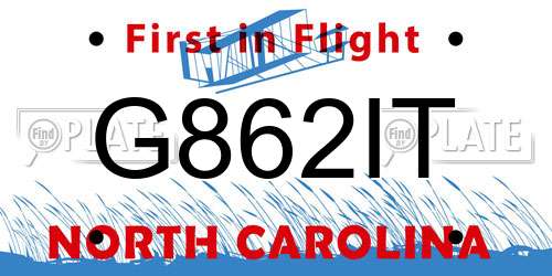 G862IT North Carolina License Plate