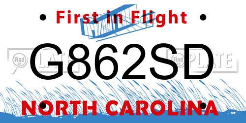 G862SD North Carolina License Plate
