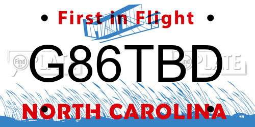 G86TBD North Carolina License Plate