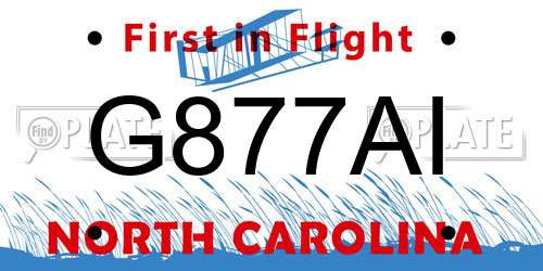 G877AI North Carolina License Plate