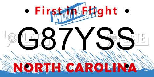 G87YSS North Carolina License Plate