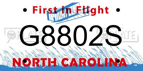 G8802S North Carolina License Plate